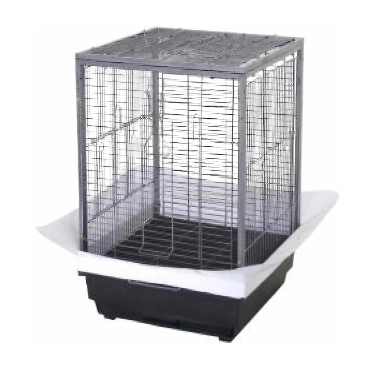 24 Inch Metal Bird Cage Parrot Cage with Slide-Out Tray and Handle for Parrot Cockatiels Budgies Finch Lovebirds Pigeons, Black