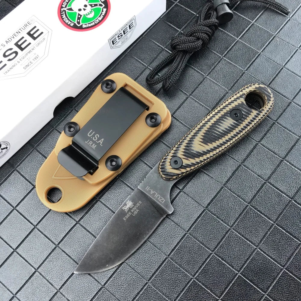 Ese-izula jungle survival knife outdoor camping and hiking tool knife Tactical straight knife hunting knife EDC knife G10 handle