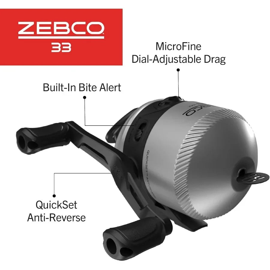 6Foot 2Piece Fiberglass Fishing Rod and Zebco 33 Spincast Reel Combo with EVA Handle for Enhanced Comfort and Precision Casting