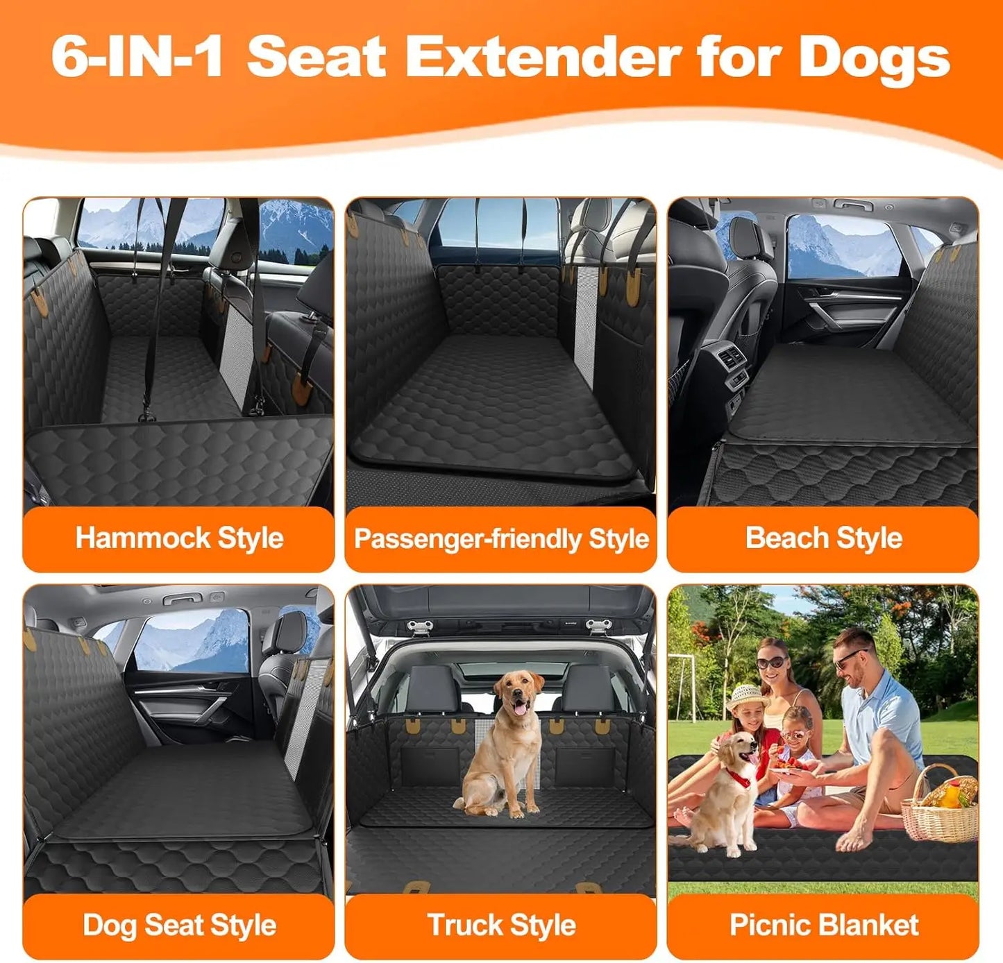 WedyvkoCN Waterproof Foldable Dog Car Seat Hammock Protector