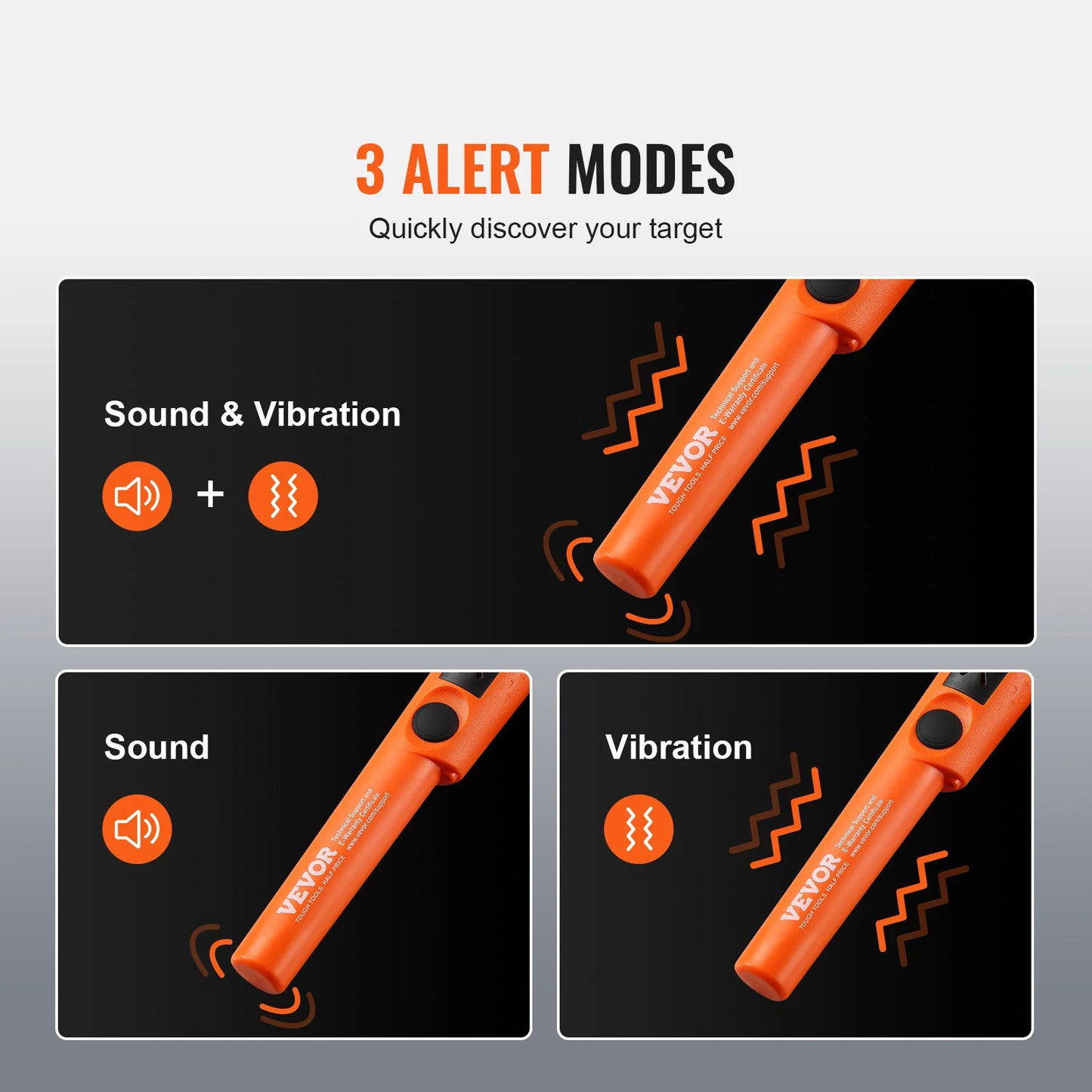 VEVOR Metal Detector Pinpointer IP66 IP68 Waterproof Handheld Wand