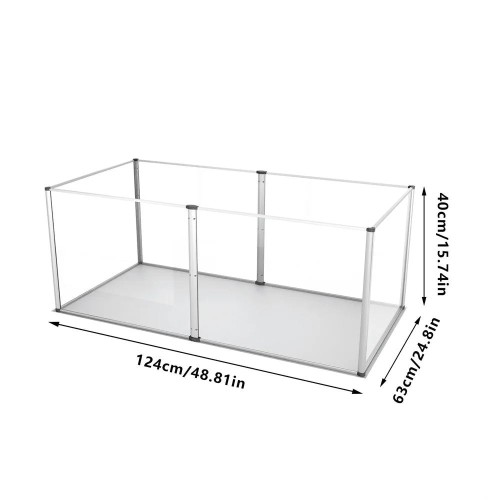 BORWARTH Acrylic Dog Playpen Cage 3 In 1 Indoor Enclosure