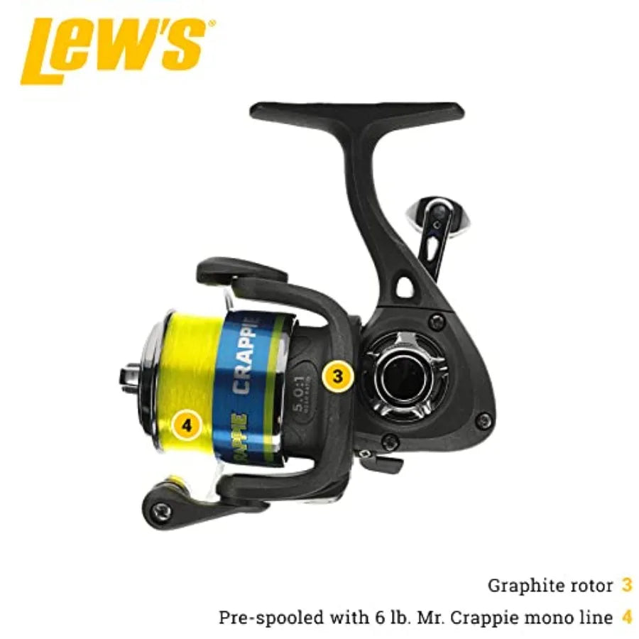 Crappie Thunder Spinning Reel and Fishing Rod Combo 2Piece IM6 Graphite Blank for Precision Crappie Fishing with Adjustab