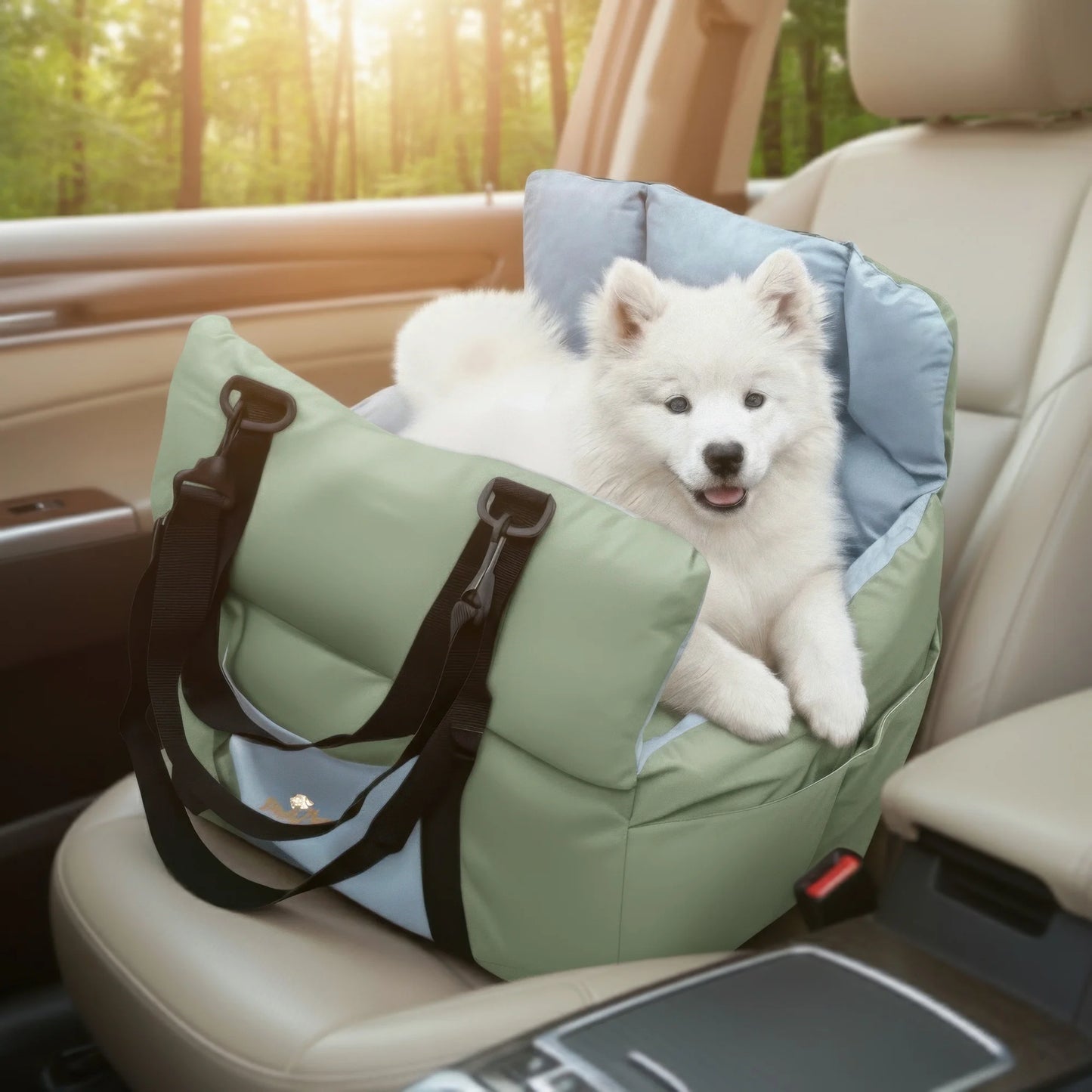 Dog Car Seat Travel Bed Carrier For Small Dogs Up To 10 Kg Clip-On Leash