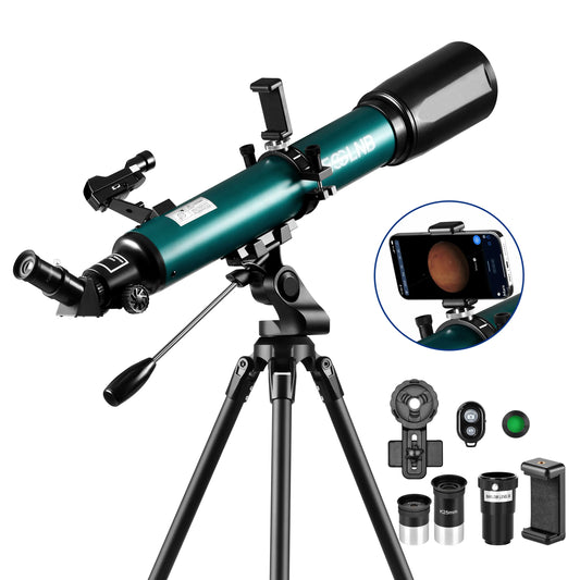 70080 Astronomical Telescope 80mm Lens 210X Moon Watching with Mobile Holder Stargazing App for Adults Kids Gift
