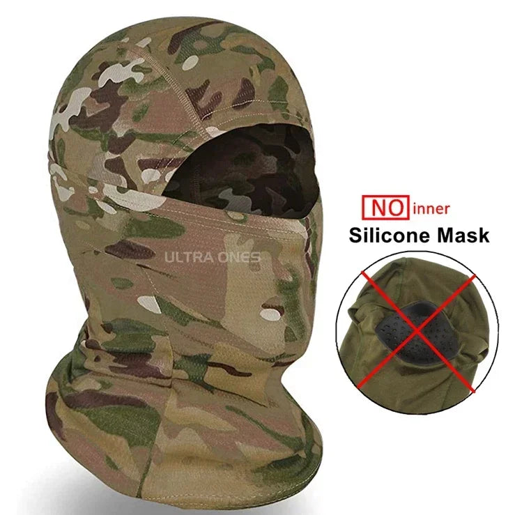 Tactical Mask Outdoor Balaclava Head Hood Silicone Half Face Windproof Headgear Airsoft Hunting CS Game Sunscreen Cap