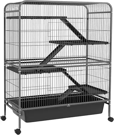 Small Animal 5-Level Metal Ferret Bunny Cage With Wheels