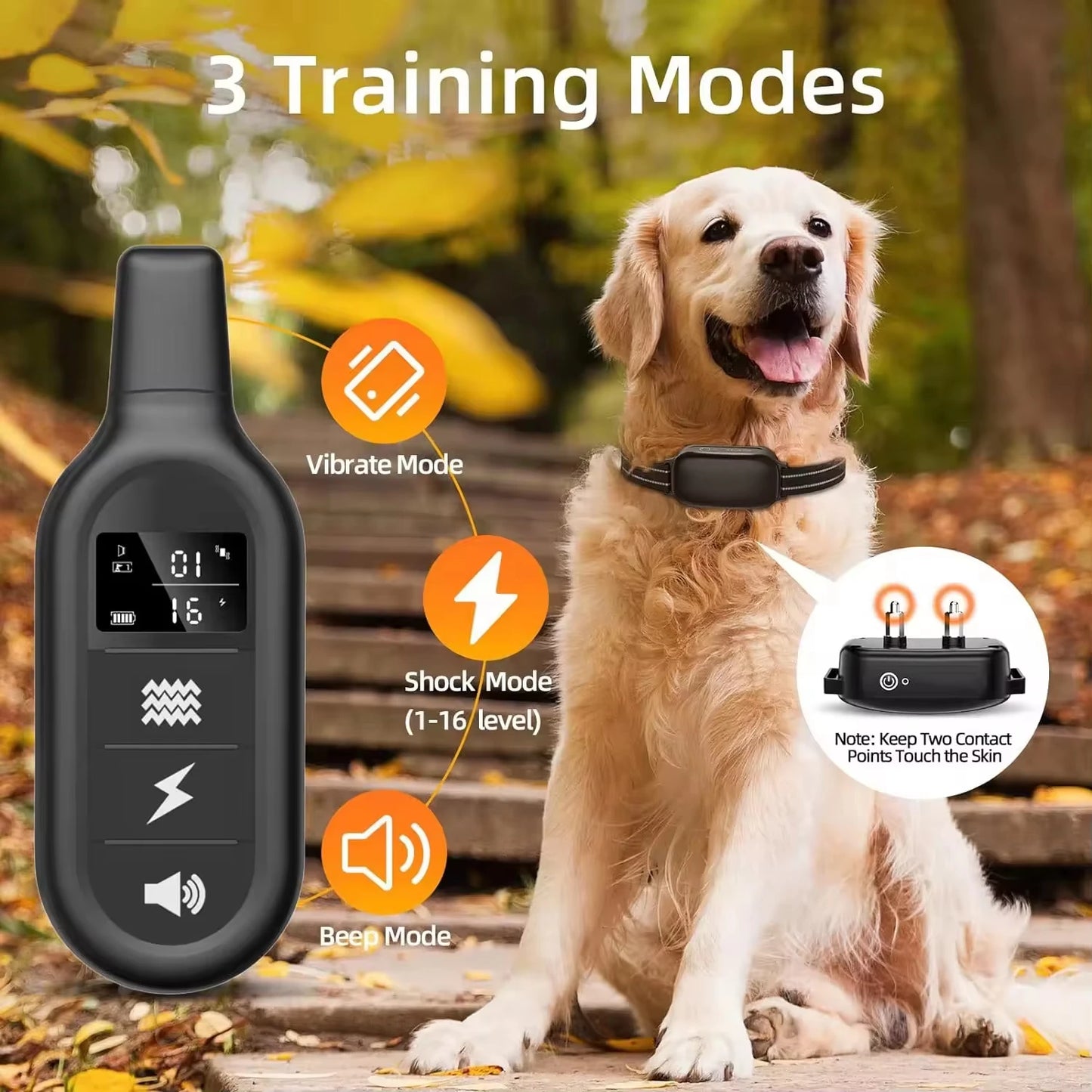 Paipaitek 1000M Dog Training Collar Waterproof Rechargeable Anti Bark