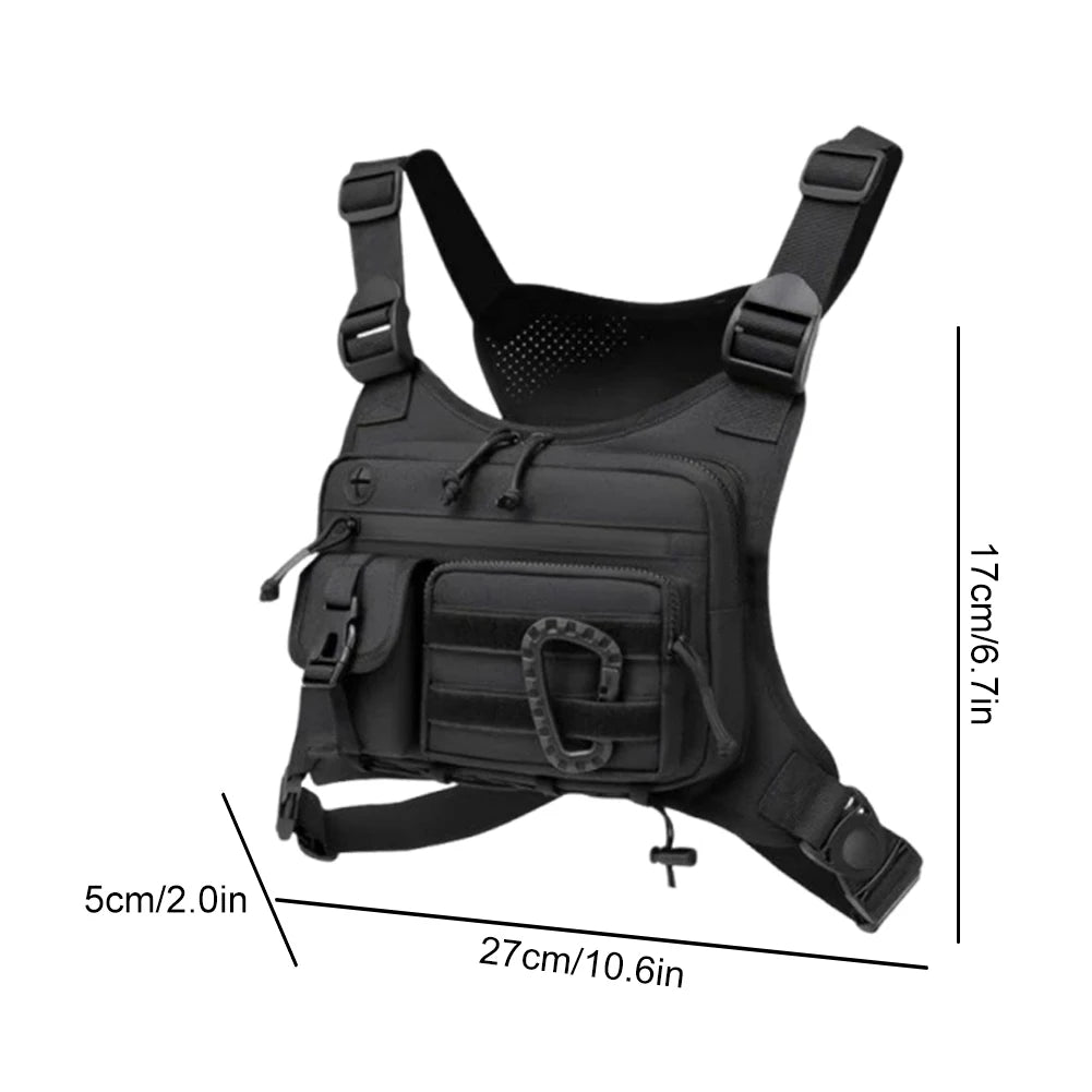 Outdoor Cycling Chest Bag Large Capacity Trendy Functional Backpack Multi Pocket Multifunctional Vest Chest Bag Work Backpack
