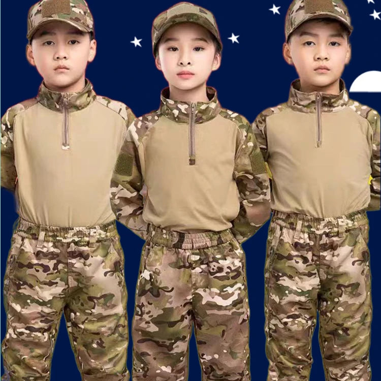 Boys  Tactical  Uniform Hunting Clothing Sets Children Airsoft Camouflage Suits Hiking Training Outdoor Parent-child