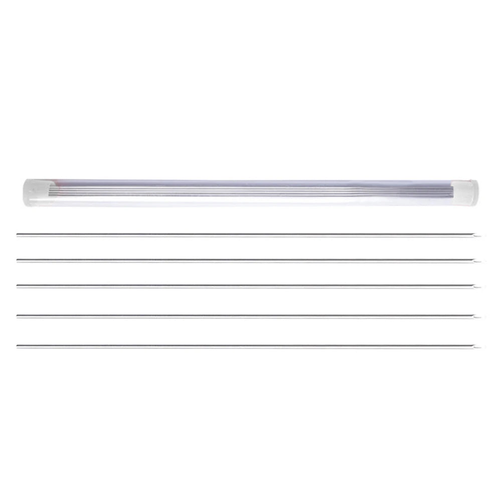 20-5 Piece Stainless Steel Earthworm Hooking Needles 20/25/30cm Portable Hollow Fishing Worm Piercing Tools for Carp Fishing