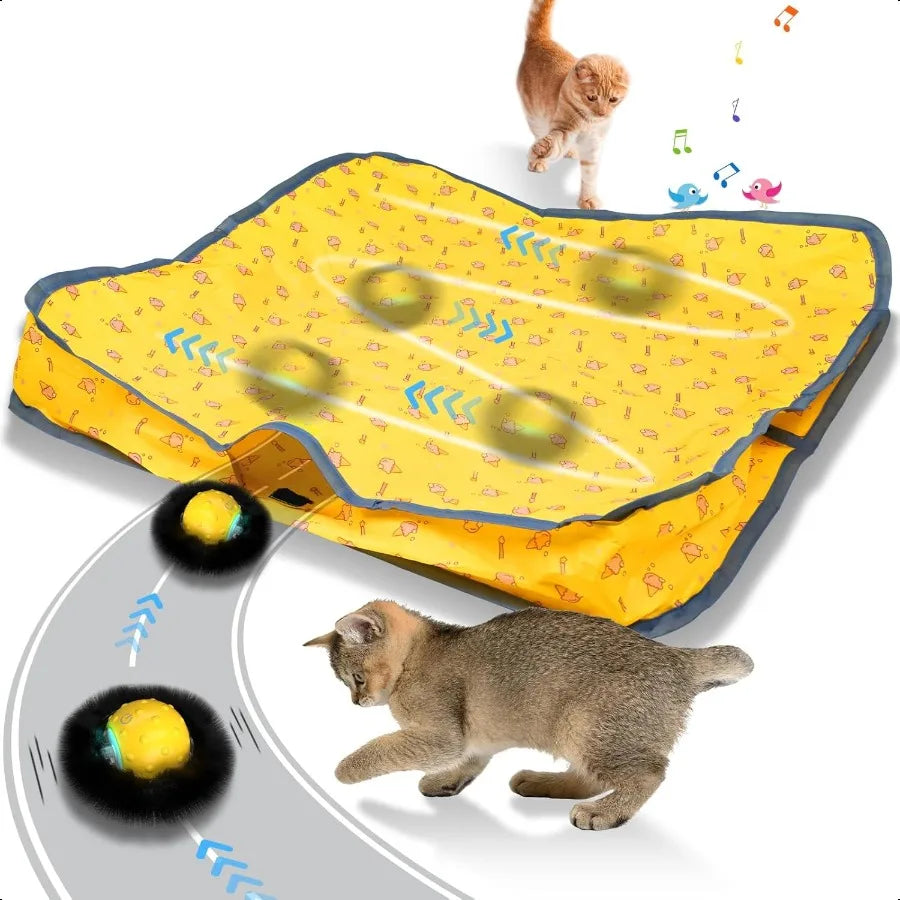 Interactive Cat Ball Toy For Indoor Cats Motion Activated Chirping