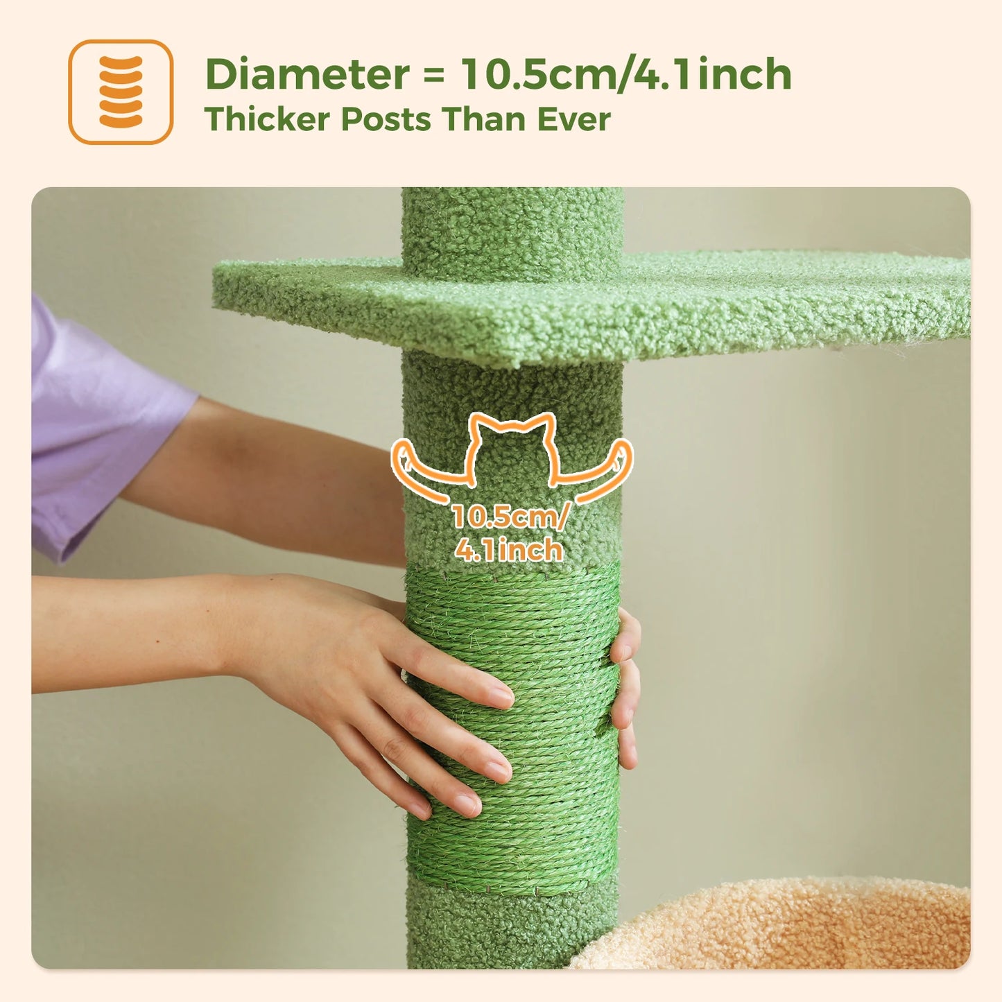 PEQULTICN Adjustable Height Cactus Cat Tree for Indoor Cats