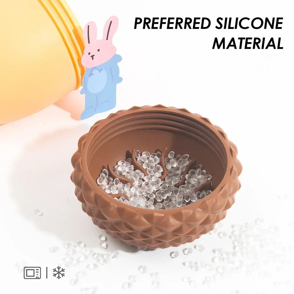 Silicone Acorn Dog Toy Interactive Slow Feed Puzzle Ball