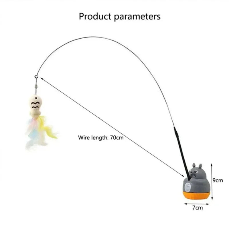 Cat Teaser Wand Feather Toy For Cats Interactive Bell