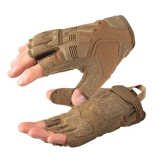 Men's Fingerless Tactical Gloves Sports Airsoft Combat Paintball Shooting Hunting Driving Work Non-slip Anti-sweat Half Finger