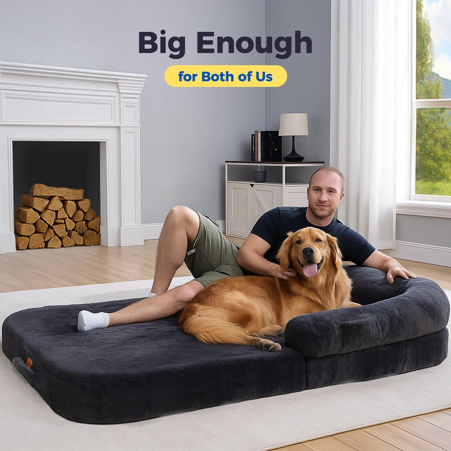 PAWZ Road Foldable Plush Dog Bed Non Slip Sofa Bed
