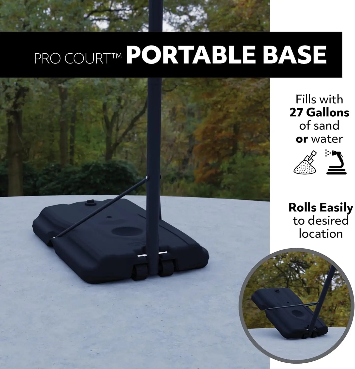 Portable Adjustable Outdoor Basketball Hoop, 42 Inch Fusion Backboard for All Ages