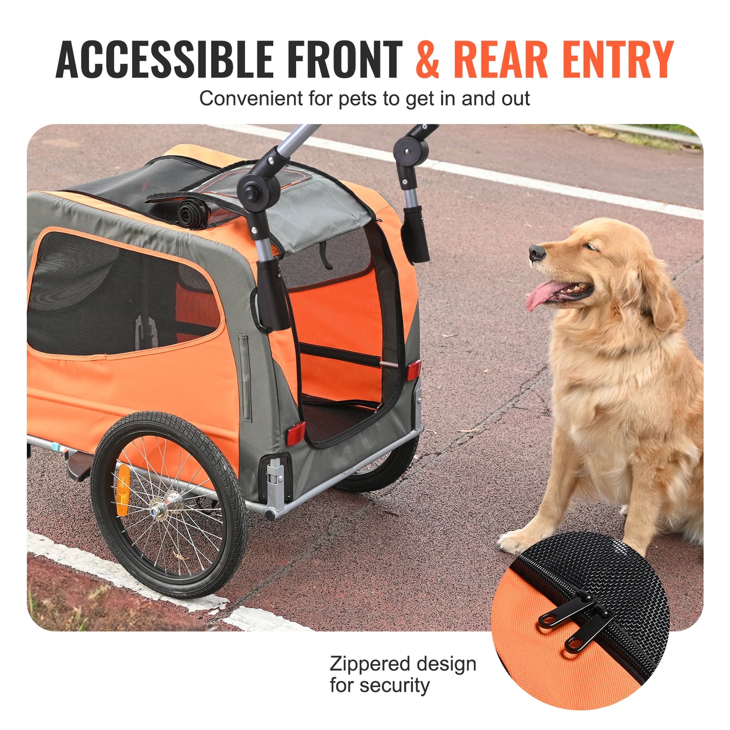 SucceBuy 2-In-1 Dog Bike Trailer Stroller