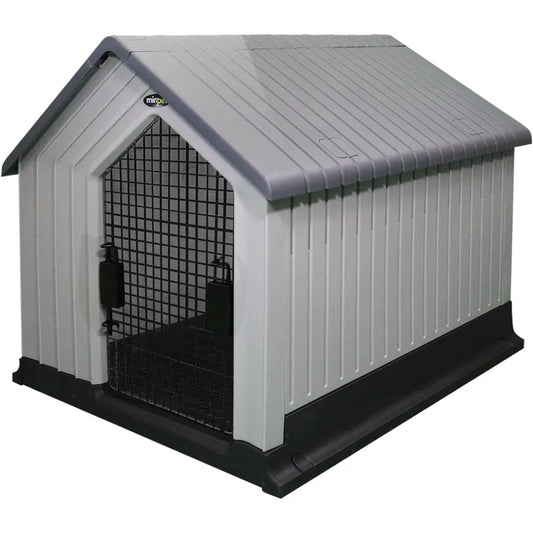 Durable Waterproof Plastic Dog House for Small to Large Sized Dogs, Indoor Outdoor Use Doghouse - Comfortable Retreat for Your P