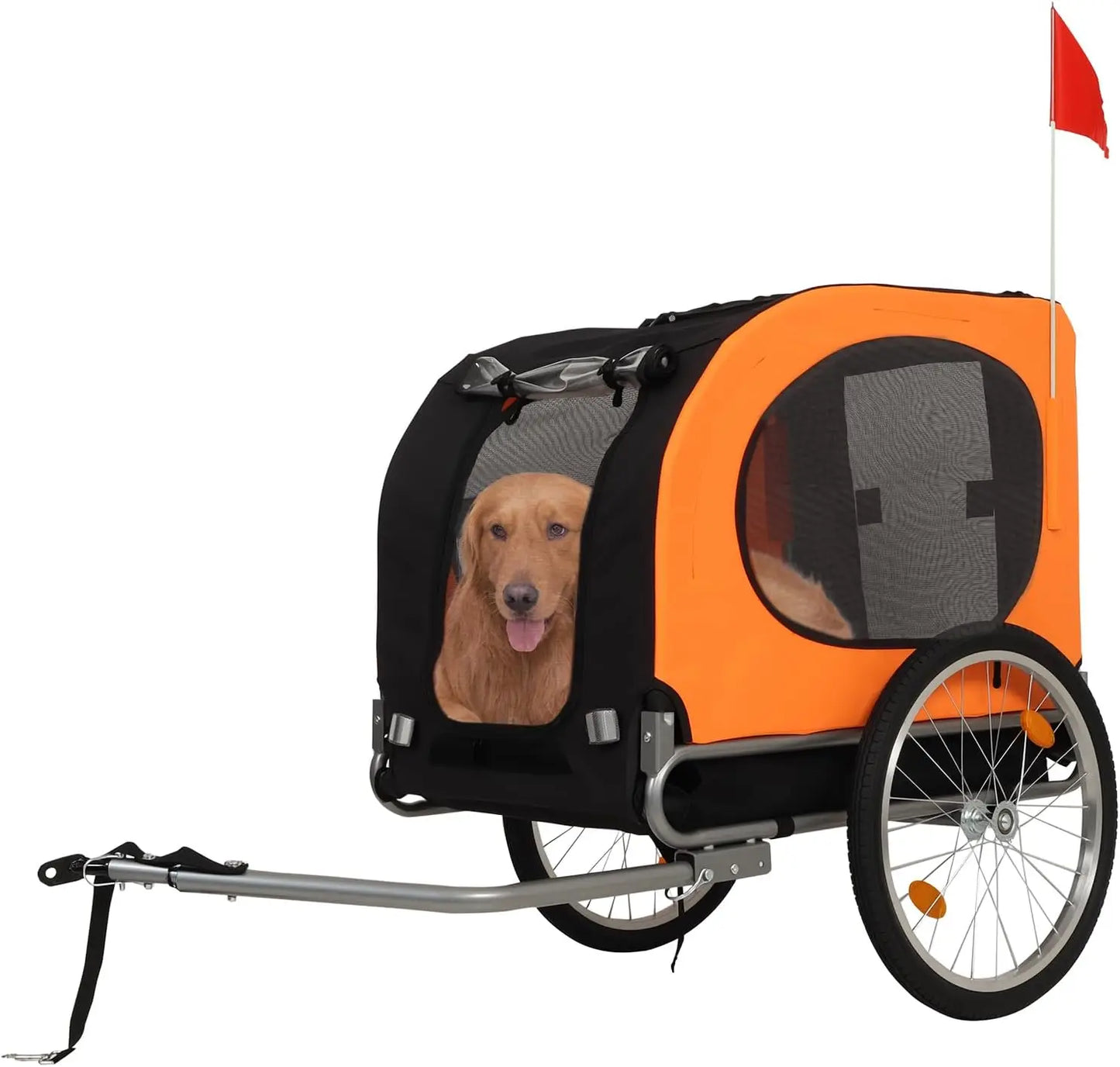 HiMISS Steel Dog Trailer for Bicycles Universal Coupler Pet Carrier
