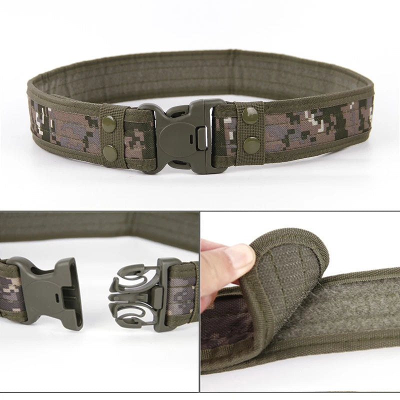 Quick Release Tactical Belt New Army Style Combat Belts Fashion Men Canvas Waistbands Man Outdoor Hunting Camouflage 130cm