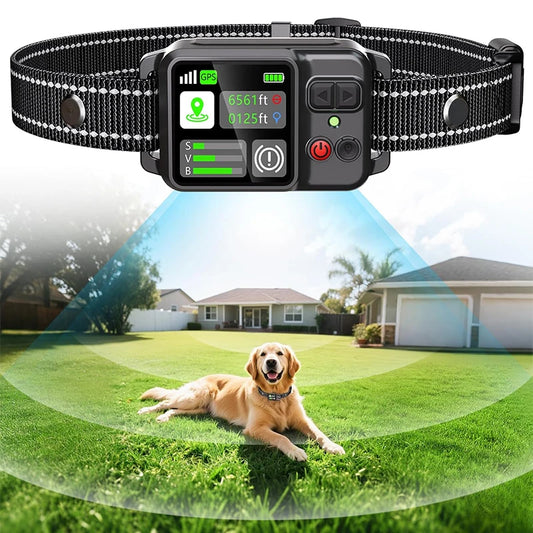 PetEdu Dog Training Collar With GPS Fence And Bark Stopper