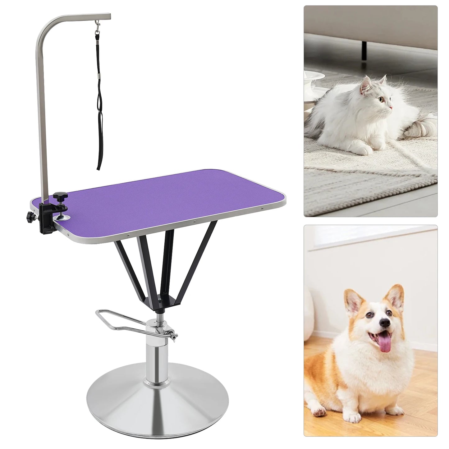 NONECN Pet Grooming Table Hydraulically Lifting 360 Degree Swivel
