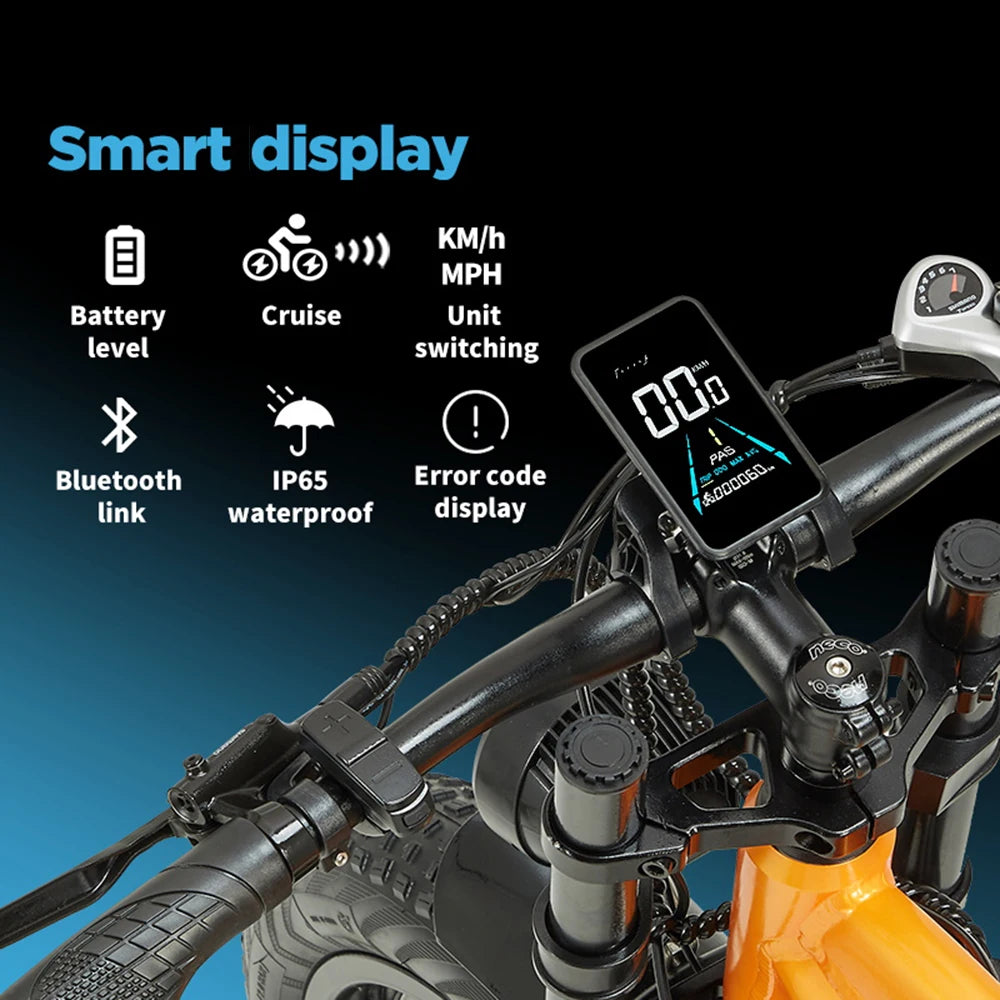 Electric Bicycle 1000W Motor 48V 20Ah Battery 50km/h E-Bike 26x4 Inch Tire Off-road Electric Bike Mountain Ebike Snowmobile Bike