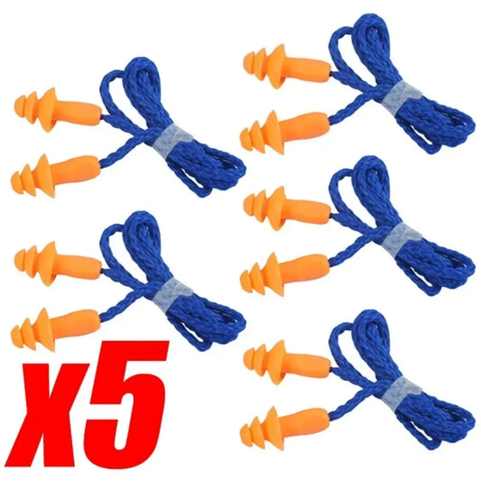 Reusable Silicone Corded Ear Plugs Ear Protection With Detachable Wires Earmuff Headwear