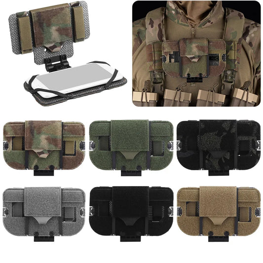 Tactical Vest Phone Holder Quick Release Tactical Molle Phone Pouch Tactical Vest Molle Phone Holder for 8.89 X 17.15 Cm Phone