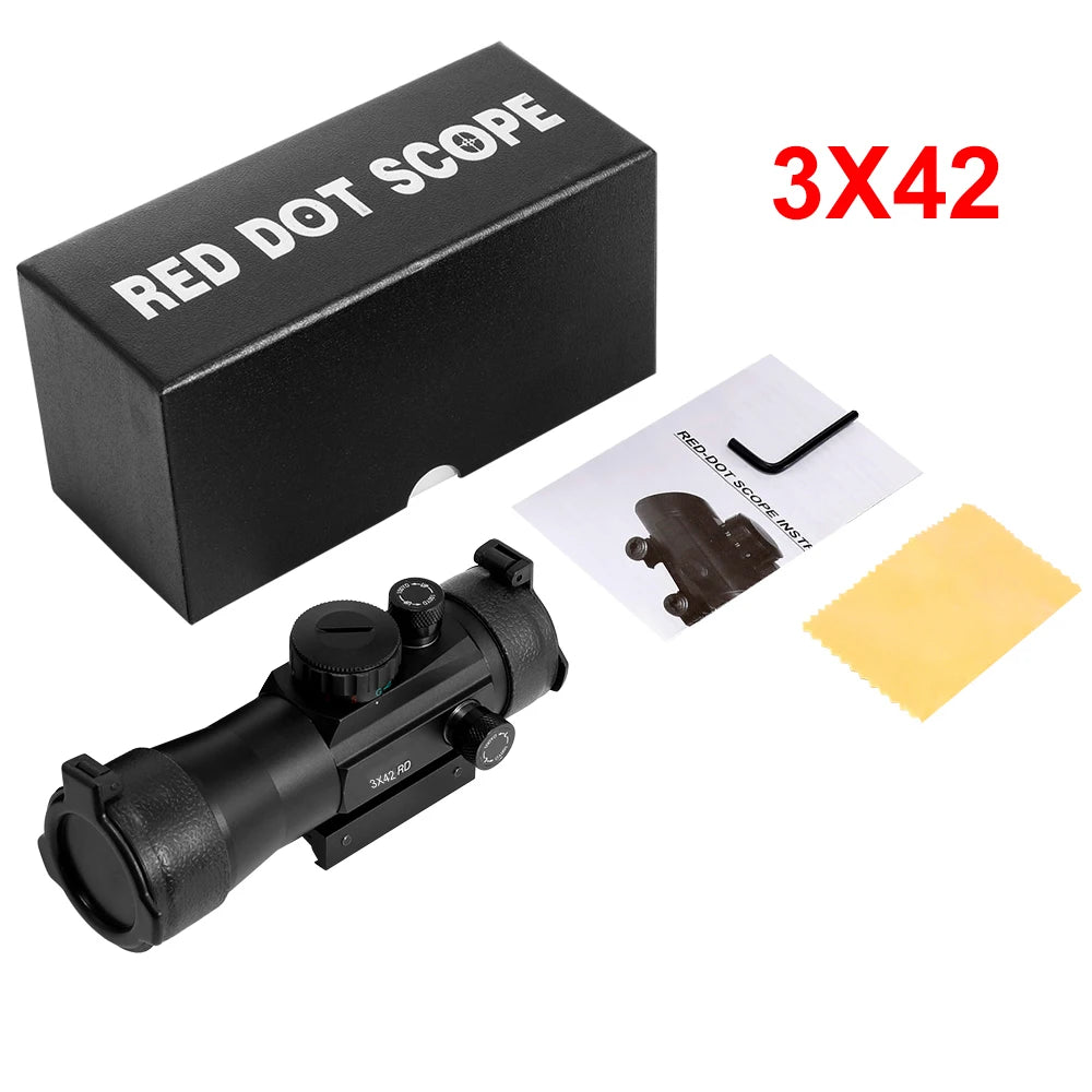 3X44 Green Red Dot Sight Scope 2X40 Red Dot 3X42 Tactical Optics Riflescope Fit 11/20mm Rail 1X40 Rifle Sight for Hunting