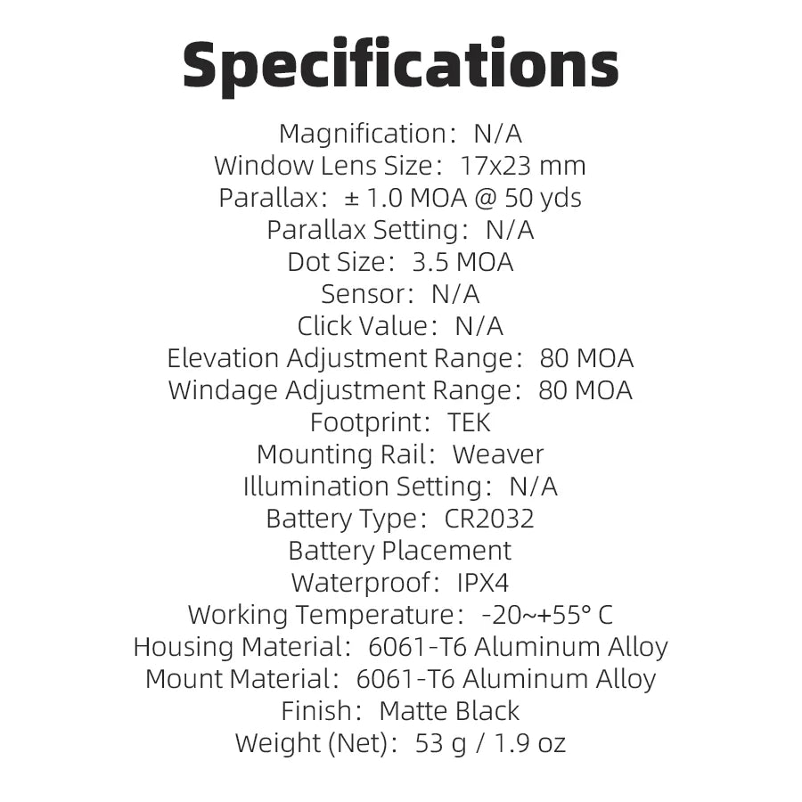 VictOptics 1x17x22 Red Dot Sight | 3.5MOA&6-Level Dot | Compatible With Docter Footprint | Weaver&Dovetail Mount | Lightweight