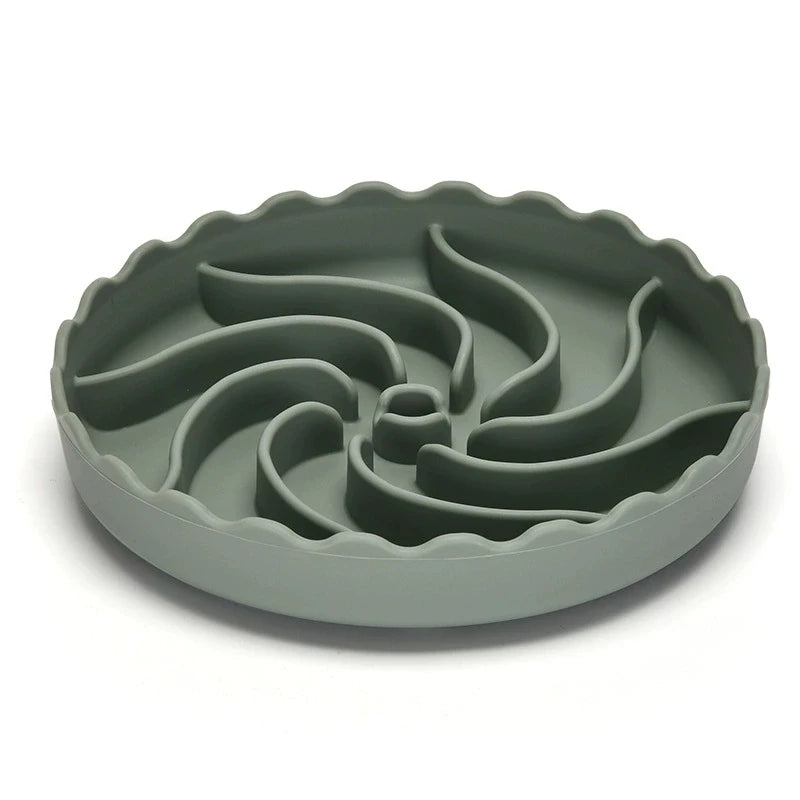 Dog Slow Feeder Bowl With Suction Mat Food Grade Silicone