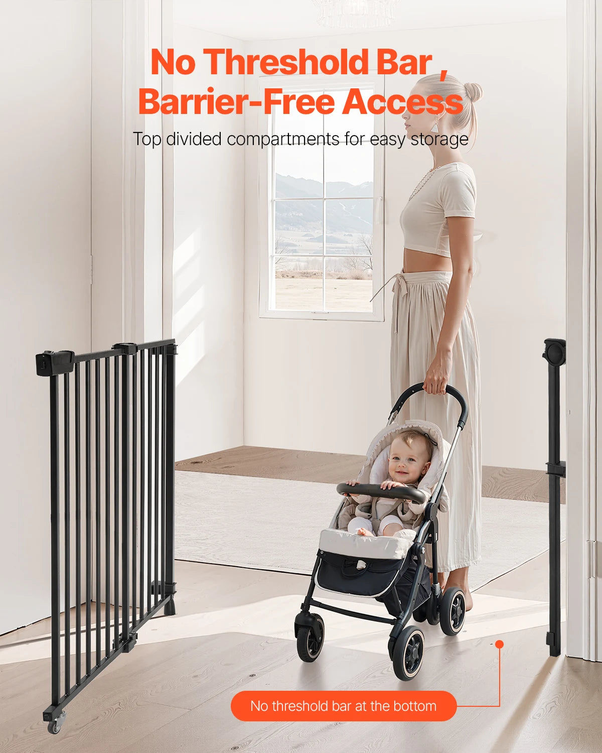 VEVOR Baby Gate For Kids And Pets With No Threshold