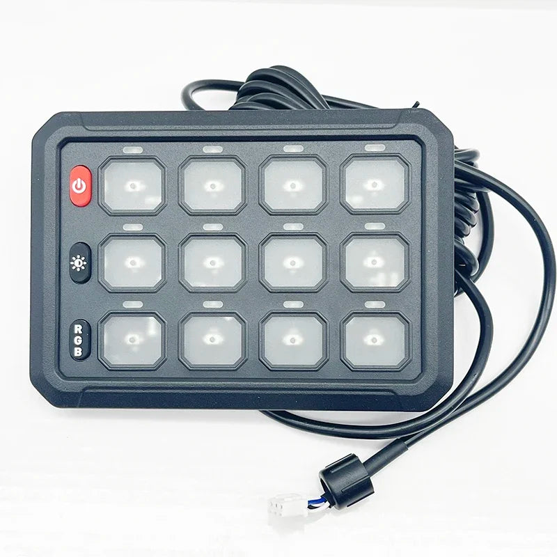 RGB 12 Gang Switch Panel LED Light Bar Relay System