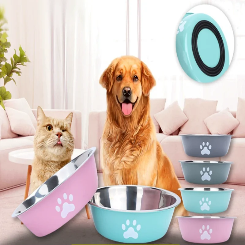 Large Capacity Stainless Steel Anti Knock Dog Bowls