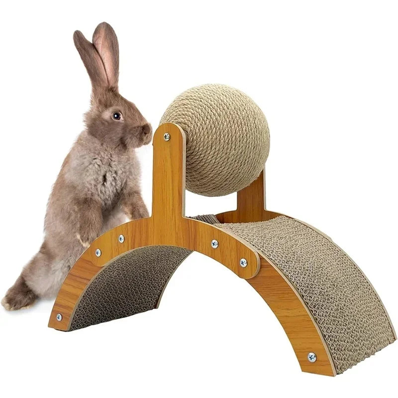 Rabbit Scratch Toy Natural Sisal Cat Scratcher For Indoor Cats