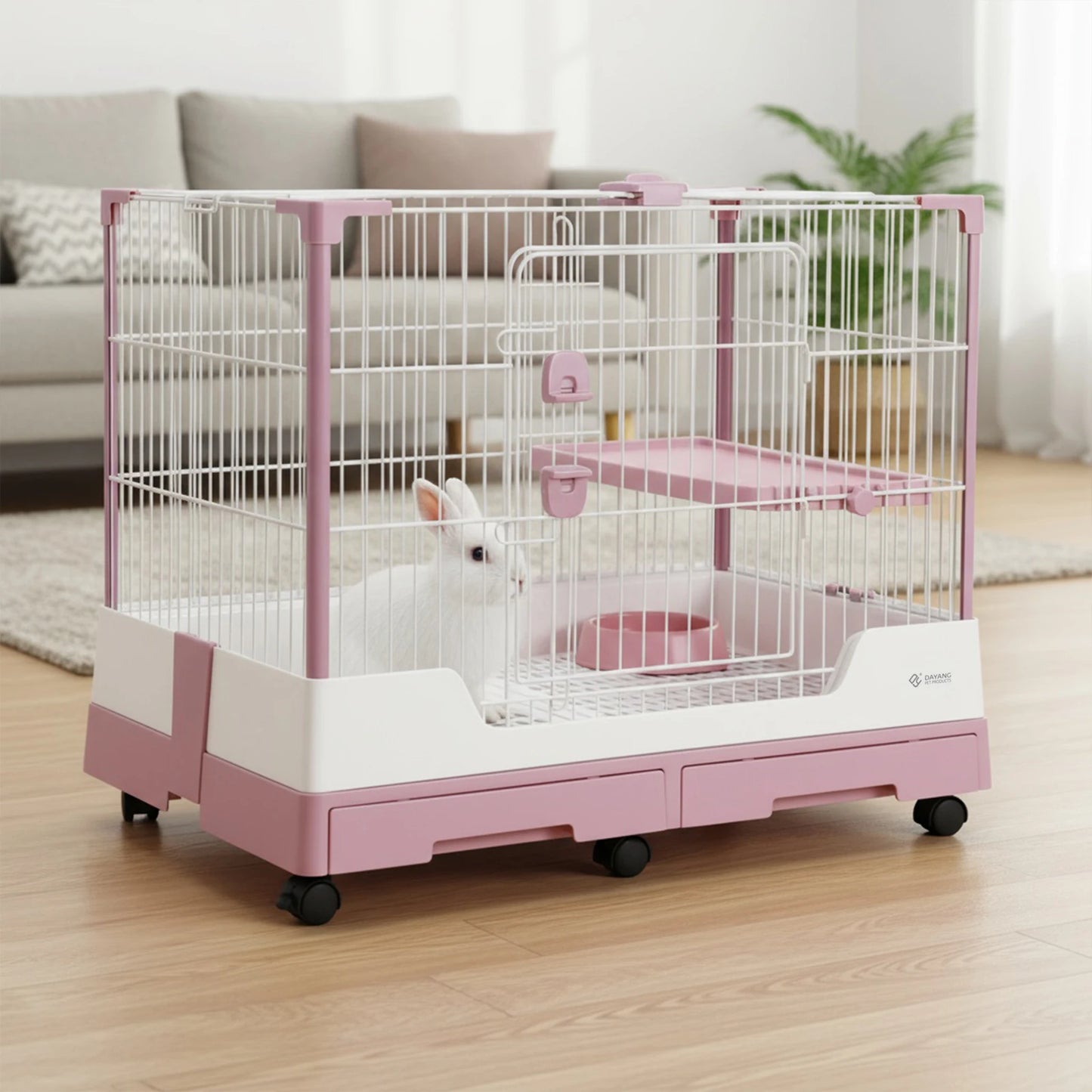 High Concerned Chemical Gravity Lock Rabbit Cage With Pullout Tray