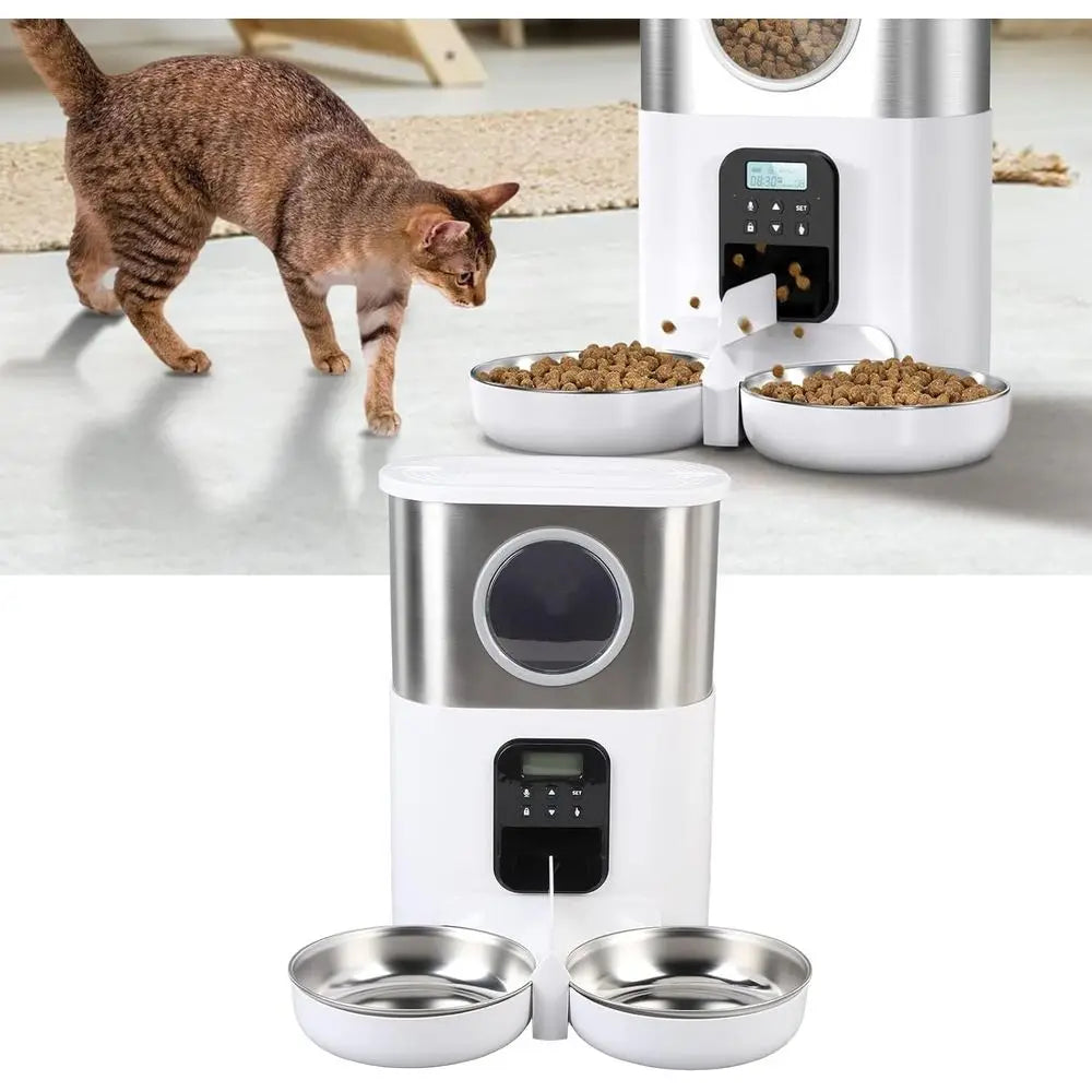 Stainless Steel Automatic Pet Feeder With Timer