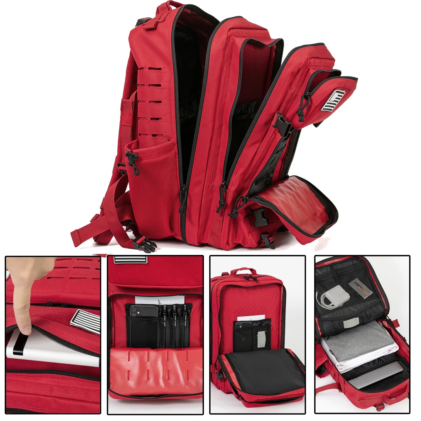 45L Men's Tactical Backpack with Double Cup Holder Hunting Backpack Outdoor Camping Gear Backpack Hiking Survival Backpack