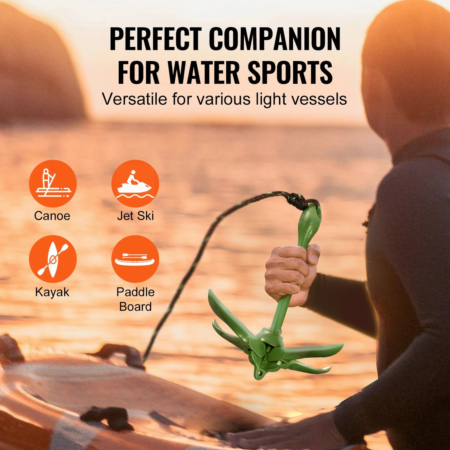 SucceBuy Kayak Anchor Kit With Buoy and Rope Storage Bag for Reliable Anchoring System