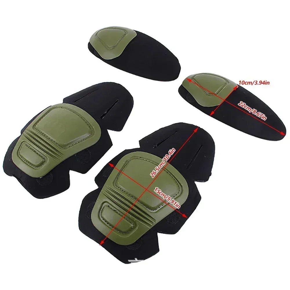 1Pair Tactical Protective Knee Elbow Pads Outdoor Camouflage Suit Gear Hunting Insert Type Soft Pad for Military Combat Use