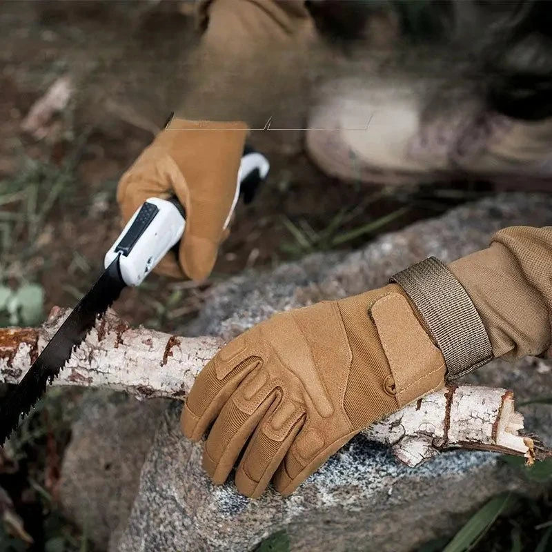 Winter Warm Tactical Gloves Men's Rubber Shell Protection Thickened All Finger Touch Screen Outdoor Riding Cold Protection