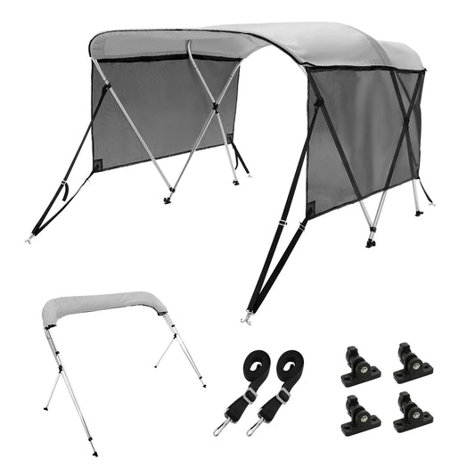 SucceBuy Bimini Top Boat Cover With Detachable Mesh Sidewalls PremiumQualityDurable