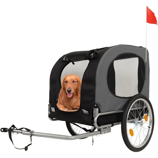 HiMISS Steel Dog Trailer for Bicycles Universal Coupler Pet Carrier