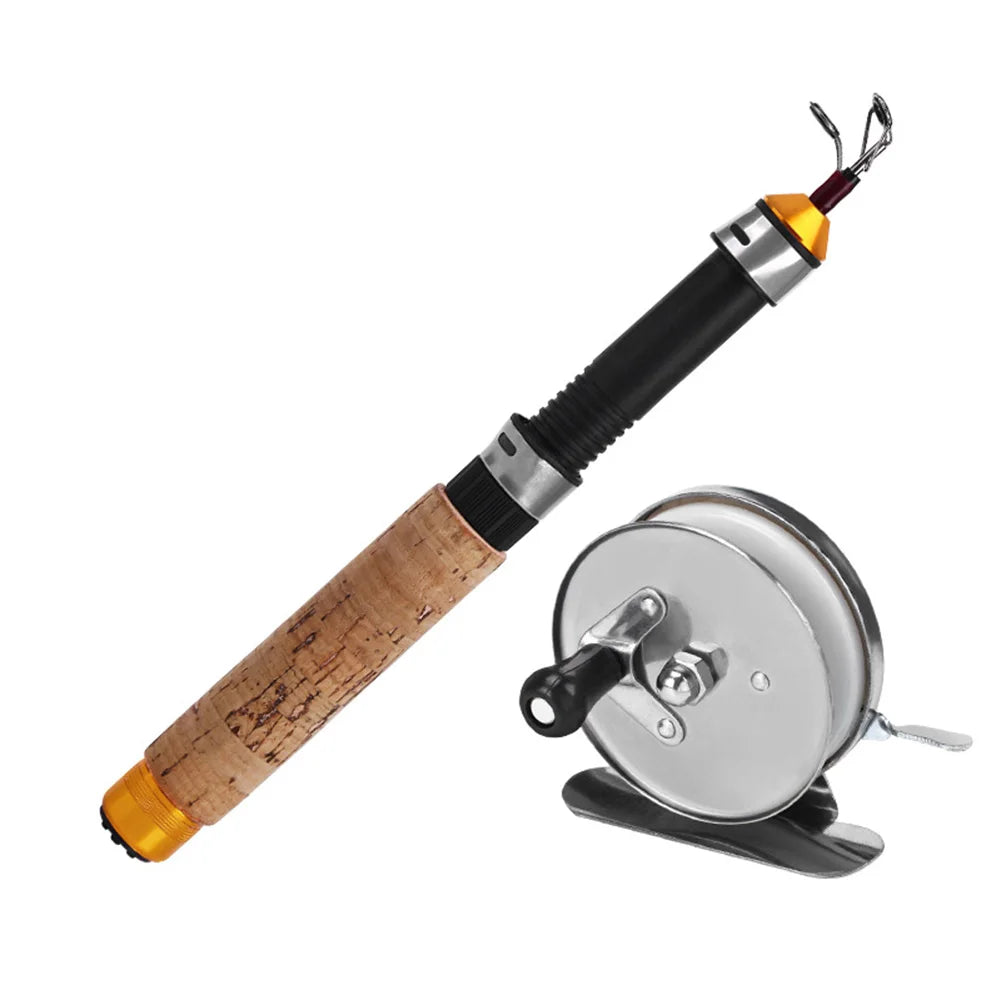 Ice Fishing Rod And Reel Set Carbon Fiber Mini Pole