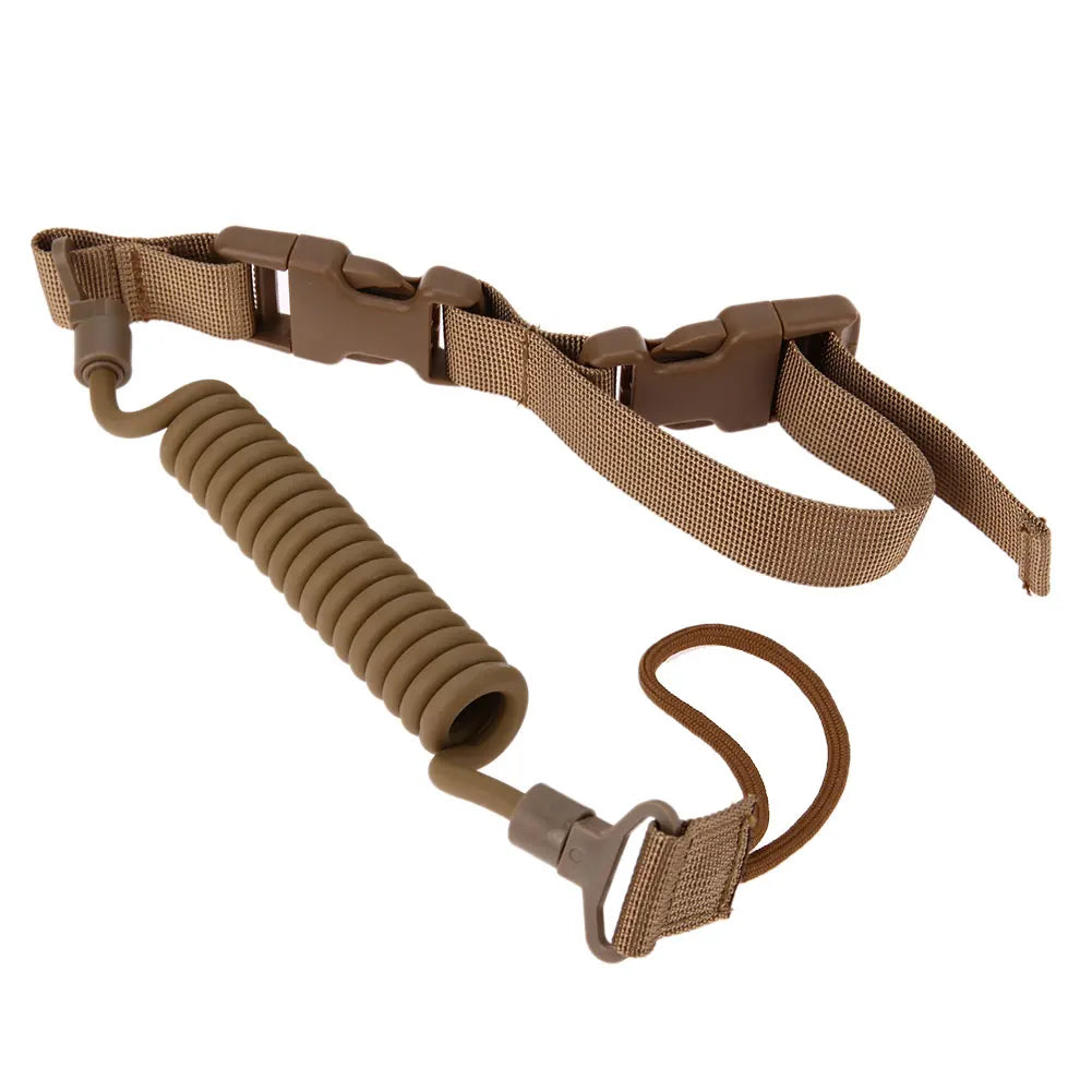 Outdoor Tactic Spring Lanyard Elastic Retractable Anti-lost Waist Hanging Retention Rope Police Pistols Gun Rifle Sling Hunting