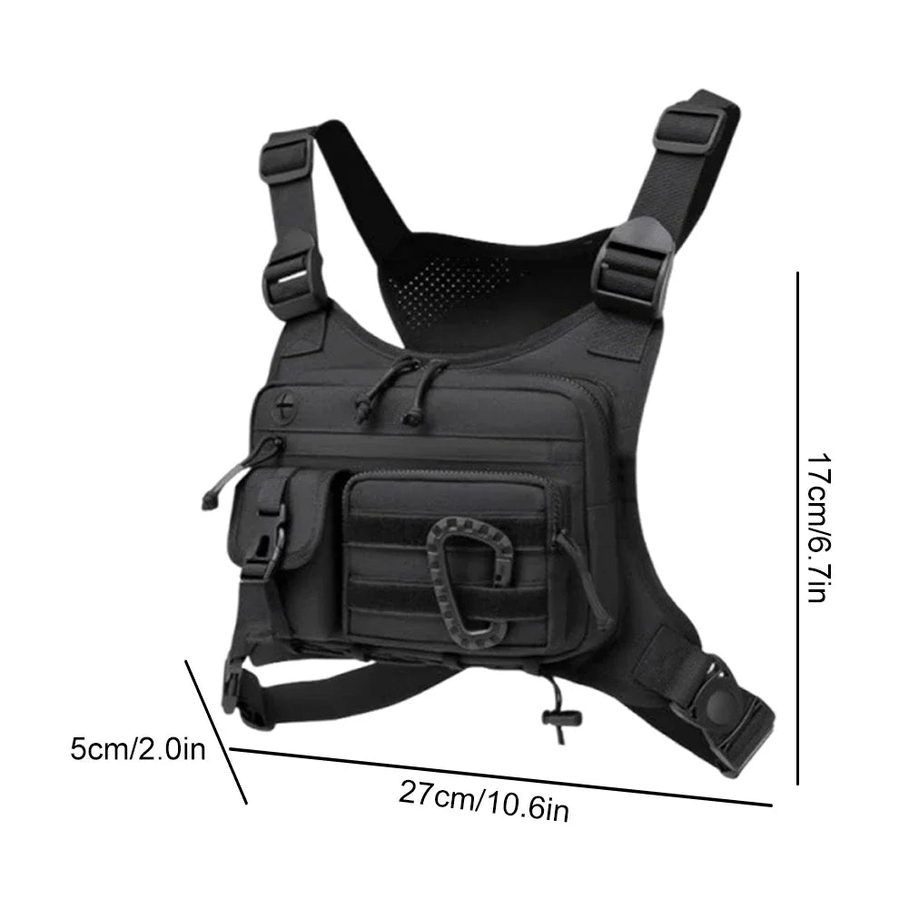 Fishing Vest Bag Men's Utility Tool Chest Bags Waist Pack Outdoor Mountaineering Camping Hiking Hunting Backpack Front Rig Pouch