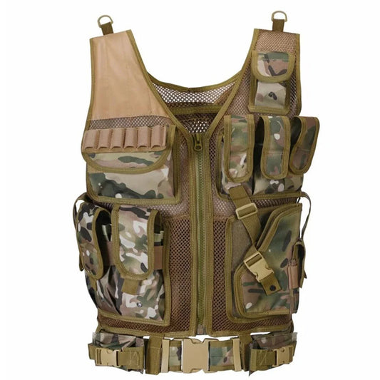 Nylon Combat Body Armor Vests Adjustable Mesh Vest Multi-Pocket Airsoft Vest Hunting Outdoor CS Game Airsoft Training Jacket